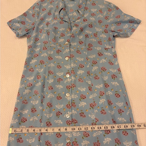 Vintage Robbie Bee Baby Blue Floral Retro Grandma Button-front Maxi Dress 8 - Picture 11 of 16